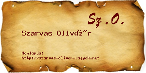 Szarvas Olivér névjegykártya
