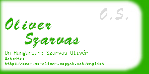 oliver szarvas business card